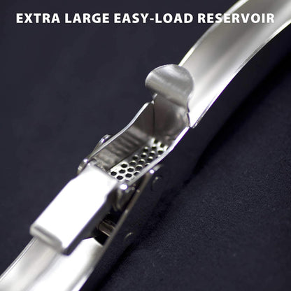 Premium Heavy Duty Garlic Press - 100% 304 Stainless Steel Professional Garlic Mincer & Crusher - Easy Clean Dishwasher Safe Kitchen Tool, Includes Custom Cleaning Brush