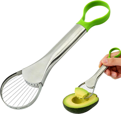 2-in-1 Avocado Slicer Pitter Cutter and Stainless Tool | Slice, pit, and dice avocados effortlessly with this 2-in-1 stainless steel avocado slicer pitter and cutting tool.