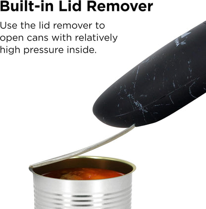Auto 2.0 Electric Can Opener, Marble White | Refined Blade, Automatic Hands Free, Smooth Edge, Food-Safe, Battery Operated