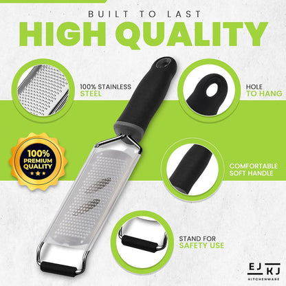 Stainless Steel Ultra Fine Cheese Grater Great for Hard Cheeses, Chocolate, Nutmeg, and Lemon Zest