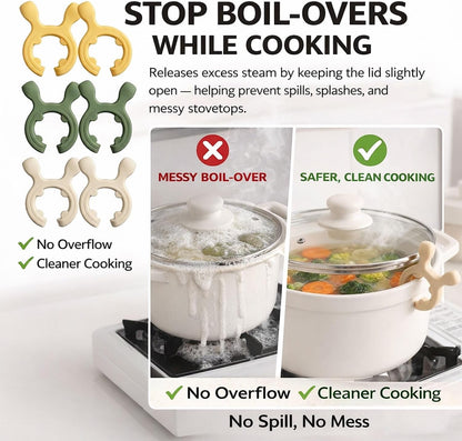 6PCS Silicone Spoon Holder for Pot,Clip-On Pot Spoon Holder, Non-Slip Spoon Holder Stove Organizer,Steam Releaser,Non-Slip Utensil Rest for Ladle, Spatula and Cooking Utensils