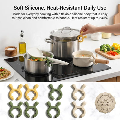 6PCS Silicone Spoon Holder for Pot,Clip-On Pot Spoon Holder, Non-Slip Spoon Holder Stove Organizer,Steam Releaser,Non-Slip Utensil Rest for Ladle, Spatula and Cooking Utensils