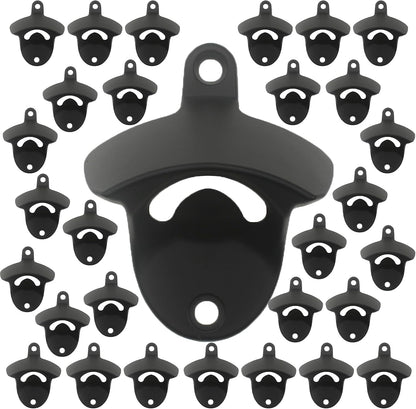 Stainless Wall Mount Beer Bottle Opener Screw in Bottle Cap Opener Black