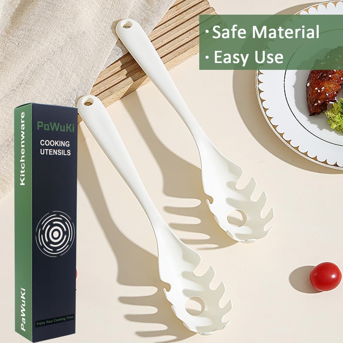 3 Pack of Pasta Fork, Spaghetti Server, Professional Pasta Server Spoon Heat Resistant Noodle Spoon