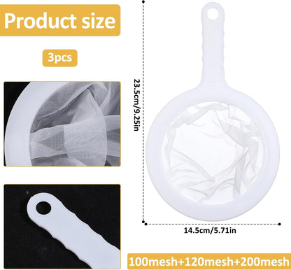 Fine Mesh Strainer with Handle, 3 Pcs Mini Kitchen Colander Sieve