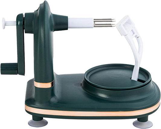 Apple Peeler, Pear Peeler with Stainless Steel Blades Apple Corer Slicer Peeler for Apple Pear Citrus Manual Rotating Kitchen Gadget with 2 Replacement Heads(Dark Green)