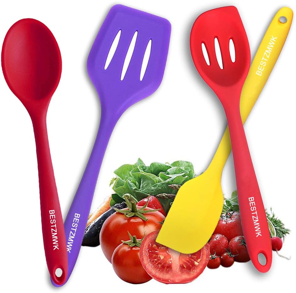 Kitchen Utensil Set - 11 Cooking Utensils - Colorful Silicone Kitchen Utensils - Nonstick Cookware with Spatula Set - Colored Best Kitchen Tools Kitchen Gadgets (Khaki)