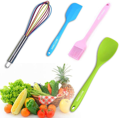 Kitchen Utensil Set - 11 Cooking Utensils - Colorful Silicone Kitchen Utensils - Nonstick Cookware with Spatula Set - Colored Best Kitchen Tools Kitchen Gadgets (Khaki)
