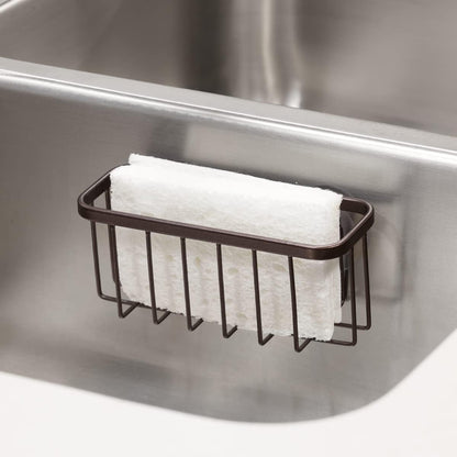 Gia Stainless Steel Dish Sponge Holder Basket with Suction Cups, Ideal for Kitchen Sinks and Bathroom Organization, 2.25"D x 2.5"W x 5.75"H, Set of 1, Polished
