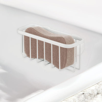 Gia Stainless Steel Dish Sponge Holder Basket with Suction Cups, Ideal for Kitchen Sinks and Bathroom Organization, 2.25"D x 2.5"W x 5.75"H, Set of 1, Polished