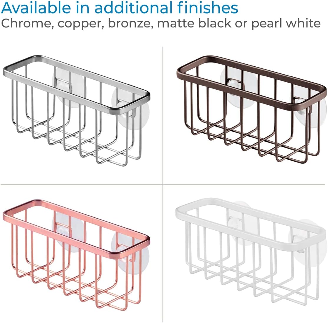 Gia Stainless Steel Dish Sponge Holder Basket with Suction Cups, Ideal for Kitchen Sinks and Bathroom Organization, 2.25"D x 2.5"W x 5.75"H, Set of 1, Polished