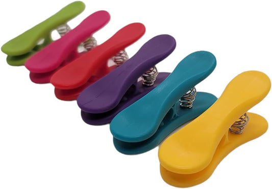 6-Piece Colorful Snack Bag Clips Set - Multi-Purpose for Chips, Craft Bags, and More