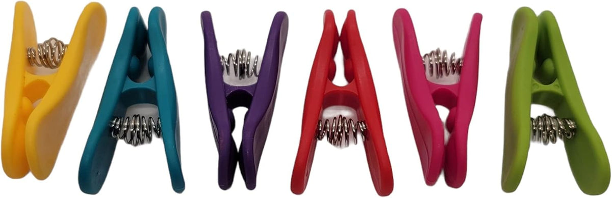 6-Piece Colorful Snack Bag Clips Set - Multi-Purpose for Chips, Craft Bags, and More