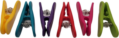 6-Piece Colorful Snack Bag Clips Set - Multi-Purpose for Chips, Craft Bags, and More