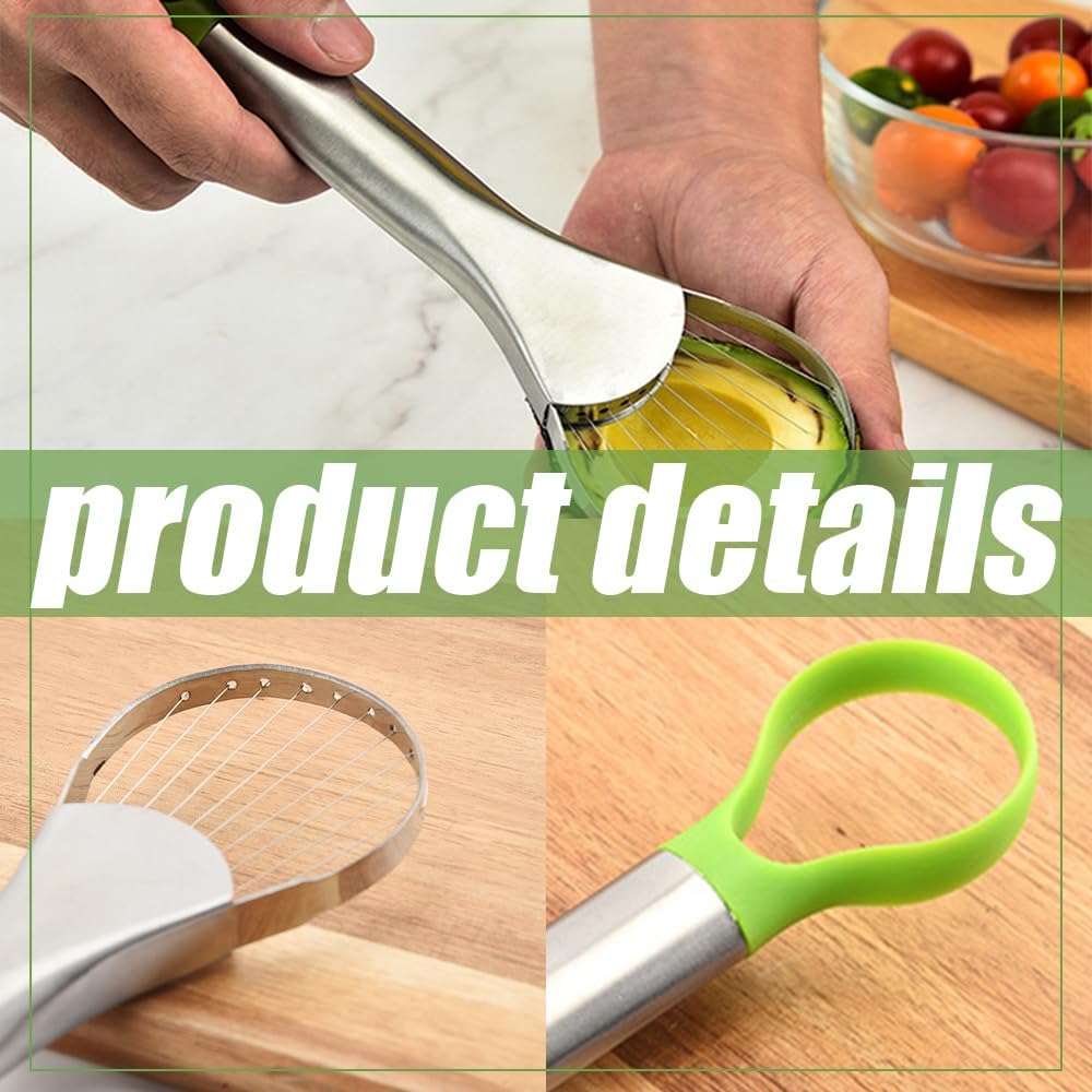 Avocado Slicer, 2 in 1 Stainless Steel Avocado Slicer and Pitter Tool, Avocado Cutter, Avocado Pit Remover, Avocado Peeler, 1Pcs