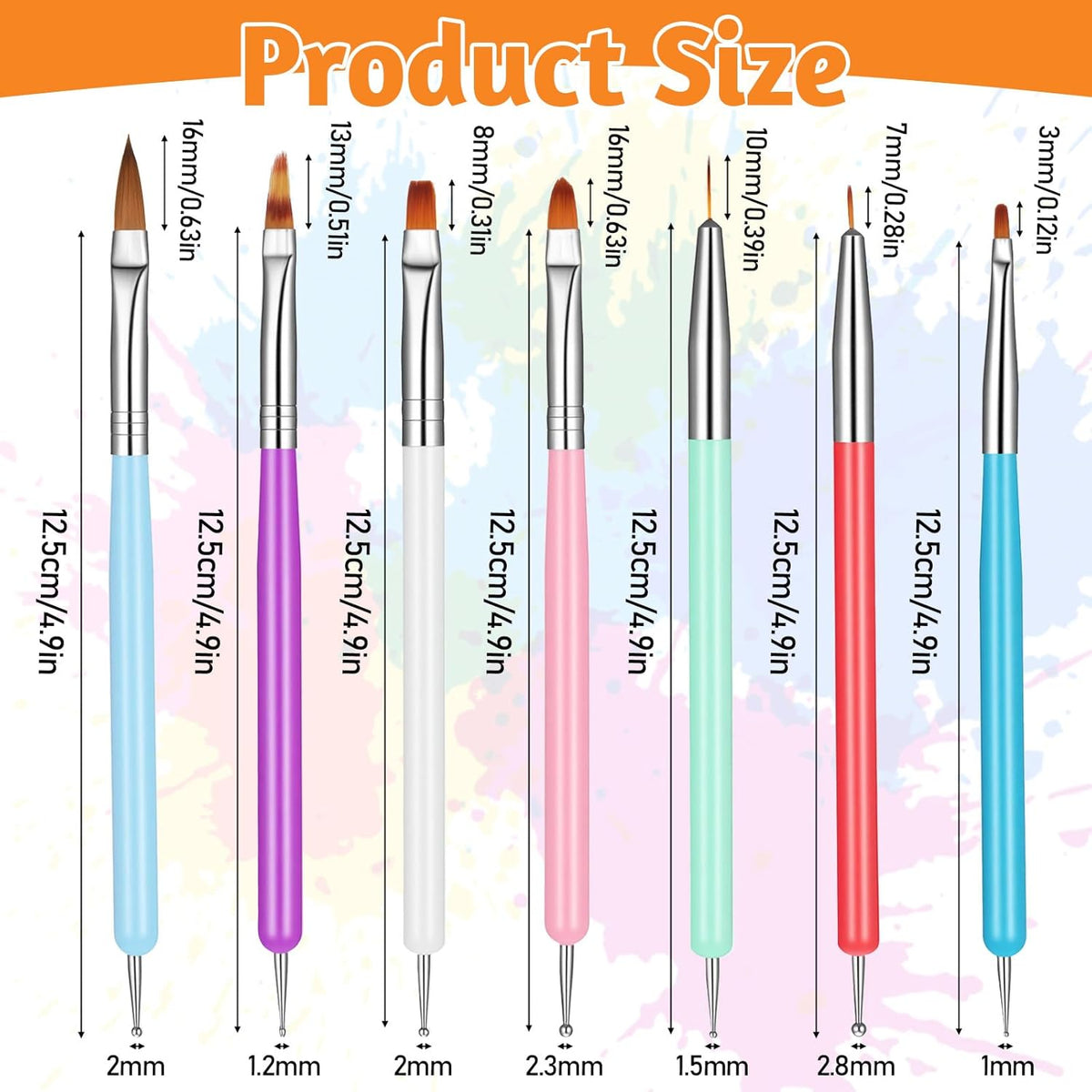 7 Pcs Food Paint Brush, Cookie Decorating Tools Food Brushes for Cooking for Pastry Cookie and Cakes Decoration Candy Decorating Baking Fondant Decoration