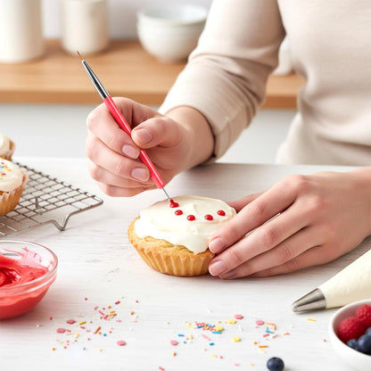 7 Pcs Food Paint Brush, Cookie Decorating Tools Food Brushes for Cooking for Pastry Cookie and Cakes Decoration Candy Decorating Baking Fondant Decoration