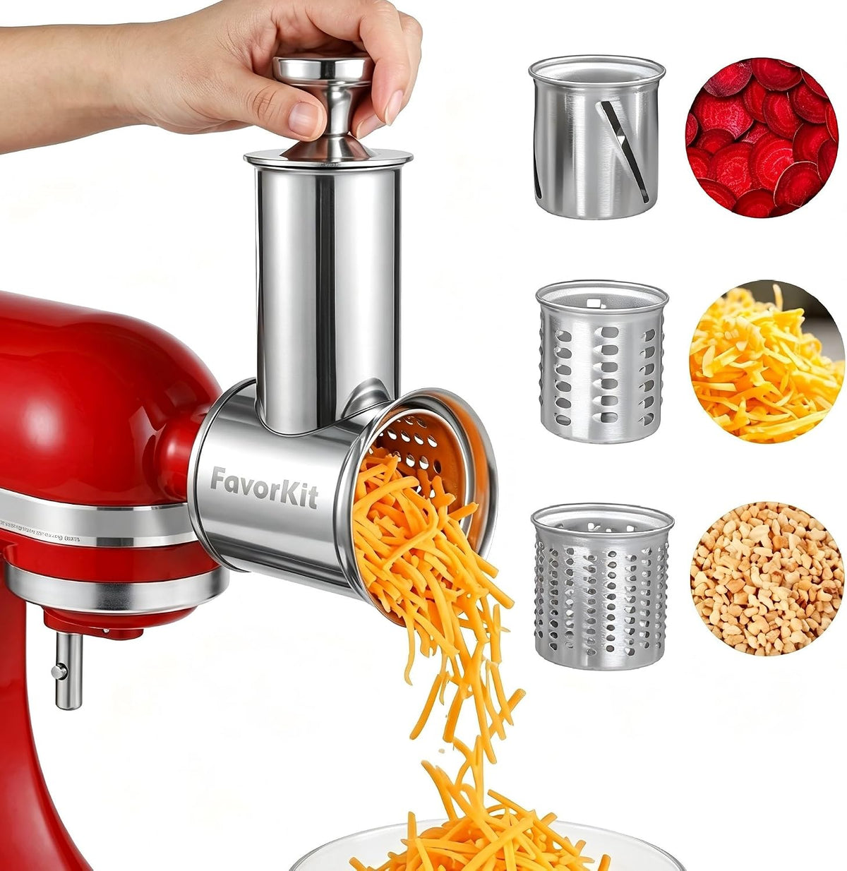 Chesse Grater Slicer Shredder Attachment for Kitchenaid Mixers