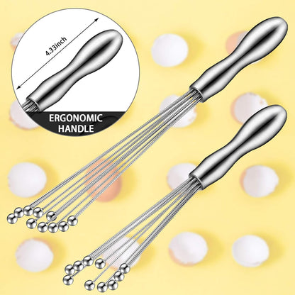 2 Pcs Ball Whisks for Cooking Stainless Steel, 10,12 Inch