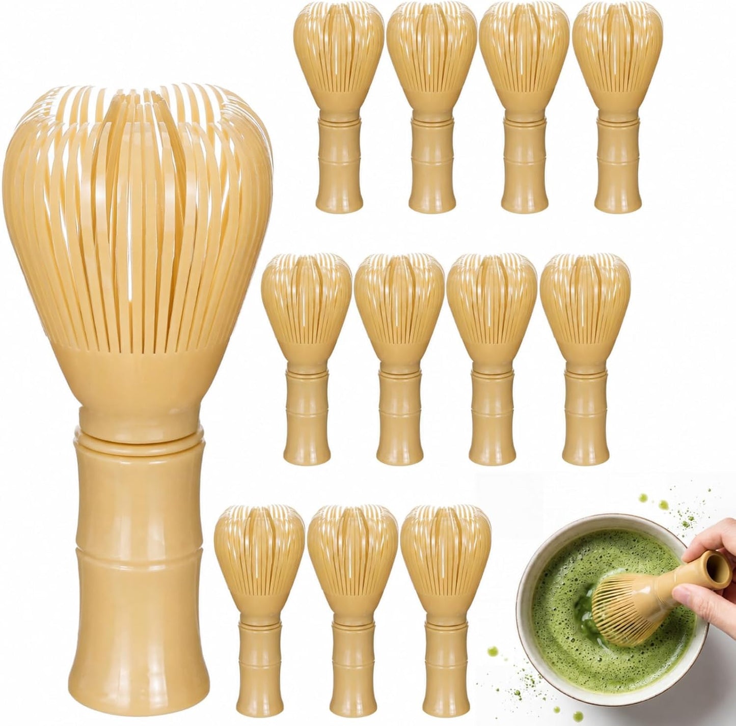 4 Pcs Plastic Matcha Whisk, Reusable Resin Japanese Chasen Matcha Stirrer Gifts, Ideal for Daily Use, Travel, and Gift Giving