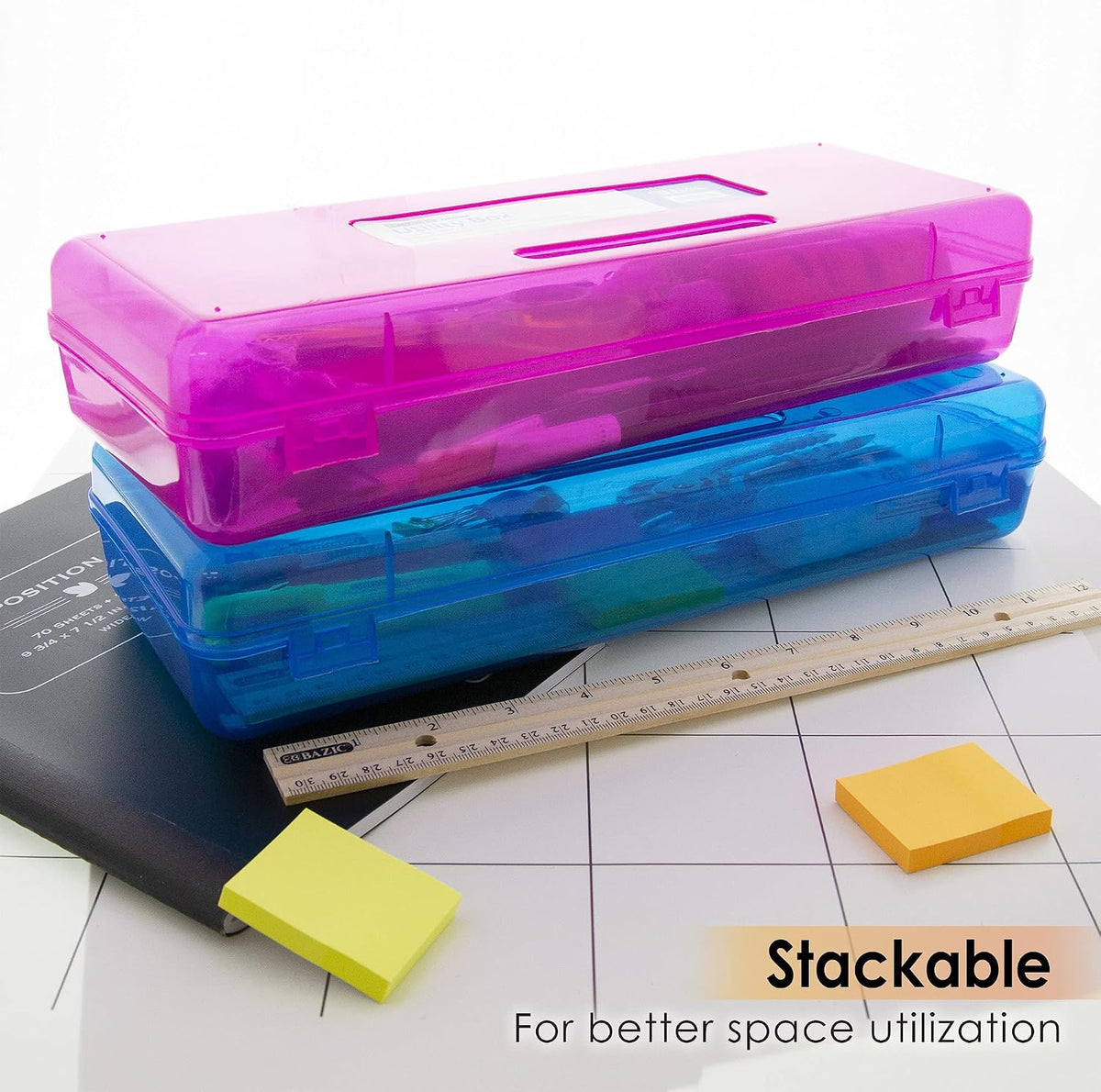 Clear Ruler-Length Pencil Box