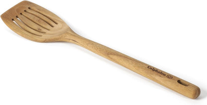 Prime Slotted Turner, 13-Inch Teak Wood Slotted Spatula, Wooden Cooking Turner for Nonstick Cookware, Heat-Resistant Moisture-Resistant Kitchen Tool