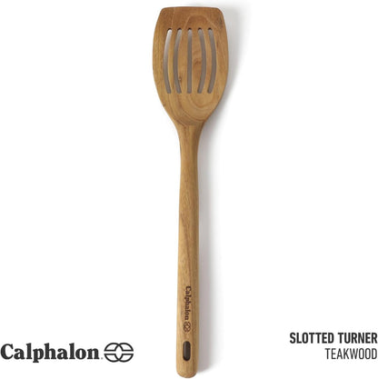 Prime Slotted Turner, 13-Inch Teak Wood Slotted Spatula, Wooden Cooking Turner for Nonstick Cookware, Heat-Resistant Moisture-Resistant Kitchen Tool