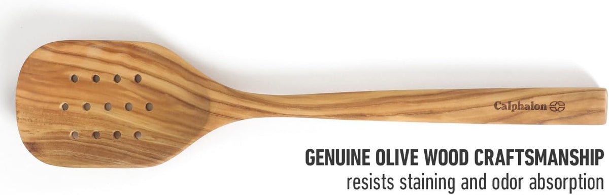 Prime Slotted Turner, 13-Inch Teak Wood Slotted Spatula, Wooden Cooking Turner for Nonstick Cookware, Heat-Resistant Moisture-Resistant Kitchen Tool