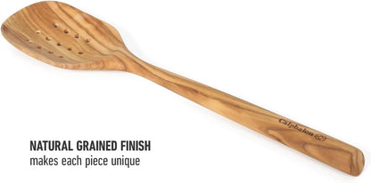 Prime Slotted Turner, 13-Inch Teak Wood Slotted Spatula, Wooden Cooking Turner for Nonstick Cookware, Heat-Resistant Moisture-Resistant Kitchen Tool