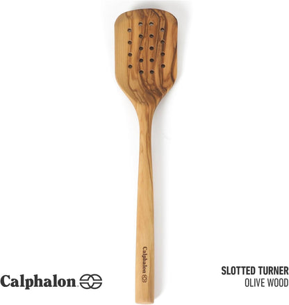 Prime Slotted Turner, 13-Inch Teak Wood Slotted Spatula, Wooden Cooking Turner for Nonstick Cookware, Heat-Resistant Moisture-Resistant Kitchen Tool