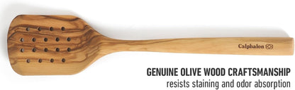 Prime Slotted Turner, 13-Inch Teak Wood Slotted Spatula, Wooden Cooking Turner for Nonstick Cookware, Heat-Resistant Moisture-Resistant Kitchen Tool