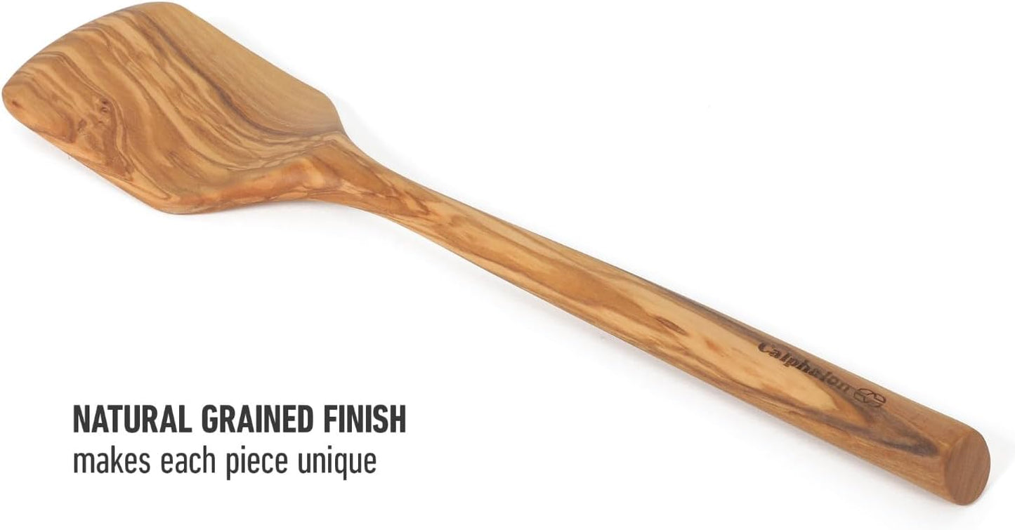 Prime Slotted Turner, 13-Inch Teak Wood Slotted Spatula, Wooden Cooking Turner for Nonstick Cookware, Heat-Resistant Moisture-Resistant Kitchen Tool