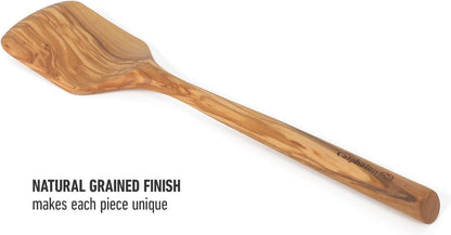 Prime Slotted Turner, 13-Inch Teak Wood Slotted Spatula, Wooden Cooking Turner for Nonstick Cookware, Heat-Resistant Moisture-Resistant Kitchen Tool