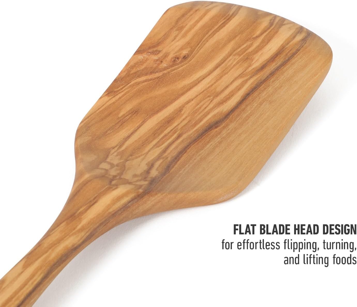 Prime Slotted Turner, 13-Inch Teak Wood Slotted Spatula, Wooden Cooking Turner for Nonstick Cookware, Heat-Resistant Moisture-Resistant Kitchen Tool