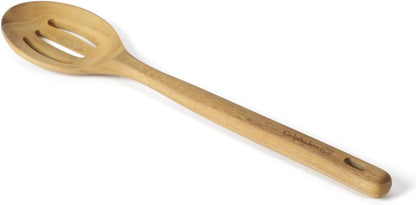 Prime Slotted Turner, 13-Inch Teak Wood Slotted Spatula, Wooden Cooking Turner for Nonstick Cookware, Heat-Resistant Moisture-Resistant Kitchen Tool