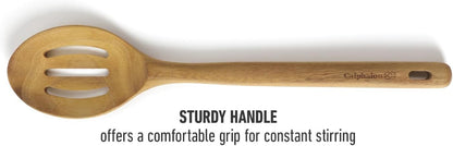 Prime Slotted Turner, 13-Inch Teak Wood Slotted Spatula, Wooden Cooking Turner for Nonstick Cookware, Heat-Resistant Moisture-Resistant Kitchen Tool