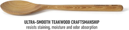 Prime Slotted Turner, 13-Inch Teak Wood Slotted Spatula, Wooden Cooking Turner for Nonstick Cookware, Heat-Resistant Moisture-Resistant Kitchen Tool