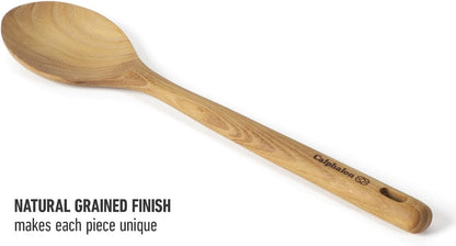 Prime Slotted Turner, 13-Inch Teak Wood Slotted Spatula, Wooden Cooking Turner for Nonstick Cookware, Heat-Resistant Moisture-Resistant Kitchen Tool