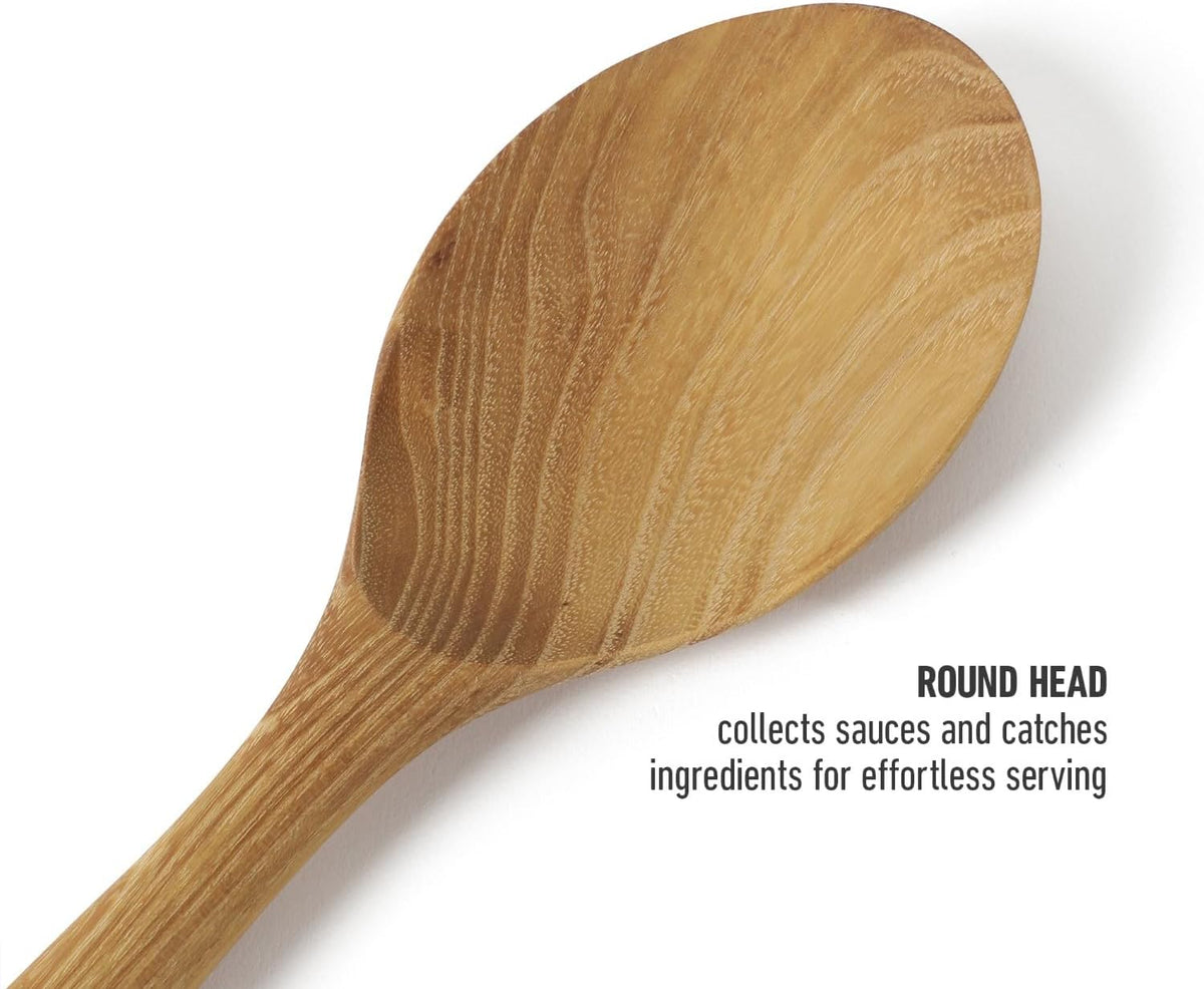 Prime Slotted Turner, 13-Inch Teak Wood Slotted Spatula, Wooden Cooking Turner for Nonstick Cookware, Heat-Resistant Moisture-Resistant Kitchen Tool