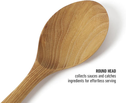 Prime Slotted Turner, 13-Inch Teak Wood Slotted Spatula, Wooden Cooking Turner for Nonstick Cookware, Heat-Resistant Moisture-Resistant Kitchen Tool