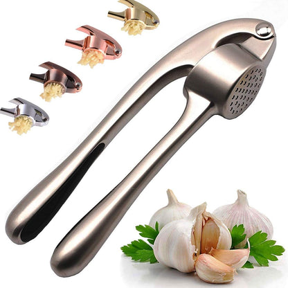 Garlic Press, Metal Garlic Crusher Mincer for Garlic & Nuts with Pearl Nickel Color, Professional Garlic Ginger Press Tool in Kitchen from , Easy to Squeeze and Dishwasher Safe