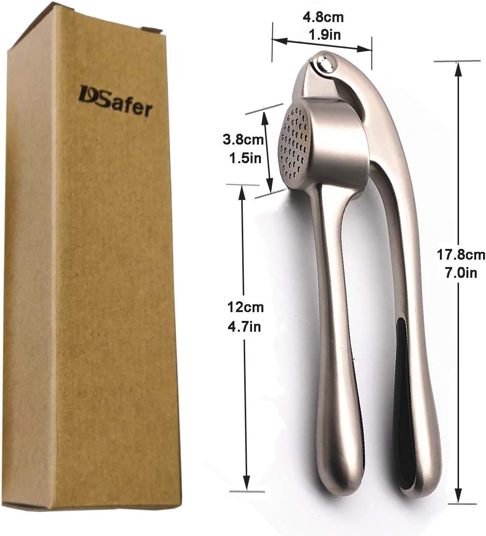 Garlic Press, Metal Garlic Crusher Mincer for Garlic & Nuts with Pearl Nickel Color, Professional Garlic Ginger Press Tool in Kitchen from , Easy to Squeeze and Dishwasher Safe