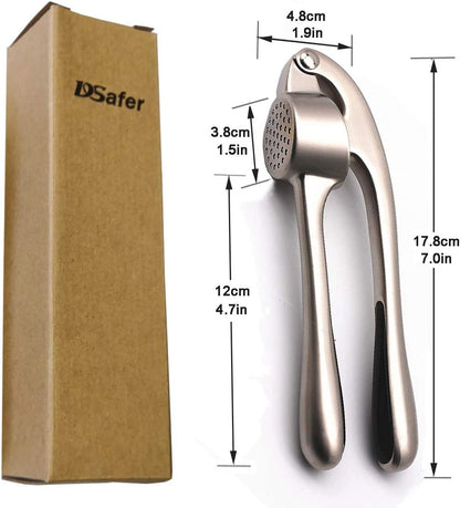 Garlic Press, Metal Garlic Crusher Mincer for Garlic & Nuts with Pearl Nickel Color, Professional Garlic Ginger Press Tool in Kitchen from , Easy to Squeeze and Dishwasher Safe