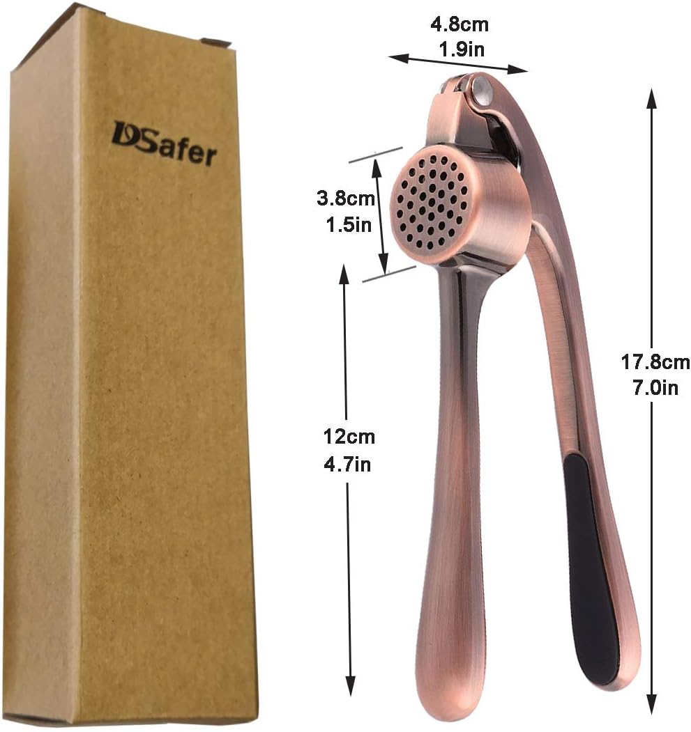 Garlic Press, Metal Garlic Crusher Mincer for Garlic & Nuts with Pearl Nickel Color, Professional Garlic Ginger Press Tool in Kitchen from , Easy to Squeeze and Dishwasher Safe