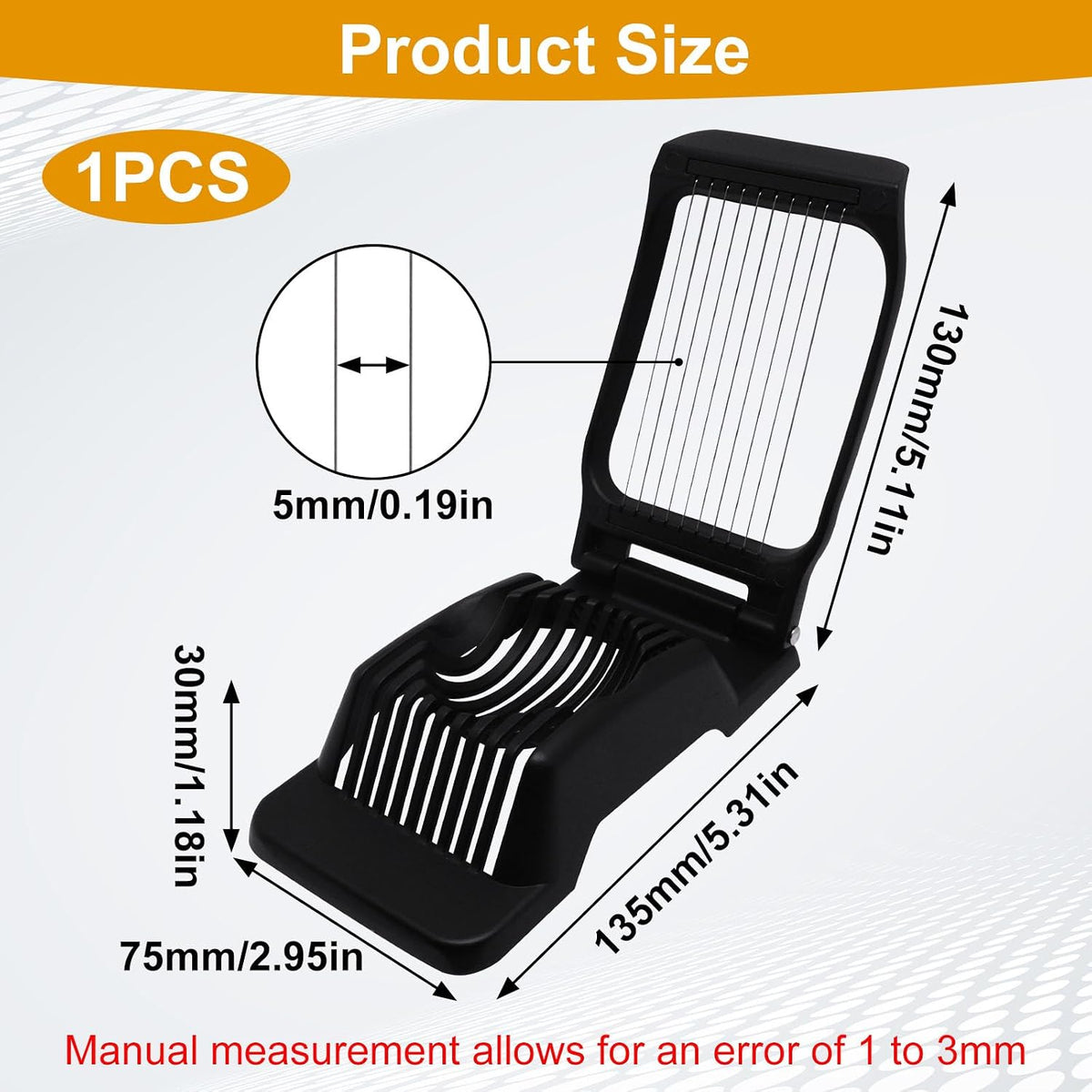 Egg Slicer for Hard Boiled Eggs, Food Slicer with 14 Stainless Steel Wires, Heavy Duty Hard Boiled Egg Cutter, Spam Slicer for Soft Fruit Strawberry Luncheon Meat Home Use (1Pcs, White)
