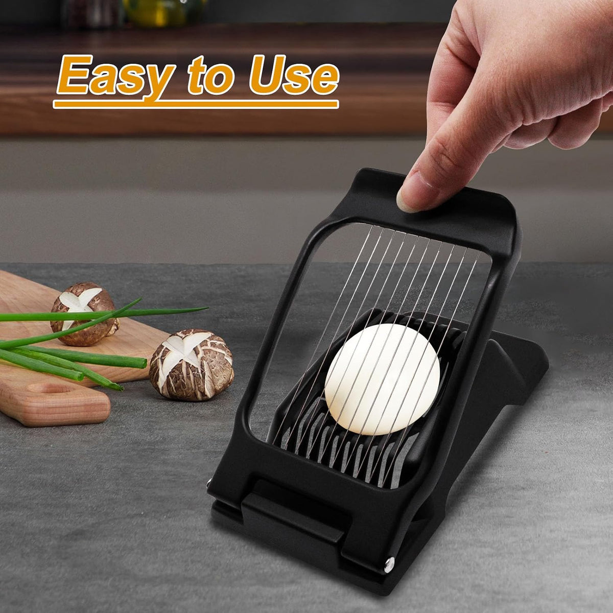 Egg Slicer for Hard Boiled Eggs, Food Slicer with 14 Stainless Steel Wires, Heavy Duty Hard Boiled Egg Cutter, Spam Slicer for Soft Fruit Strawberry Luncheon Meat Home Use (1Pcs, White)
