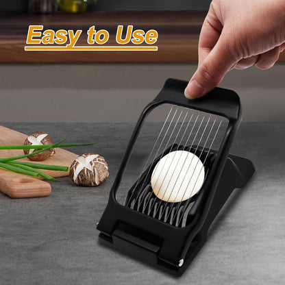 Egg Slicer for Hard Boiled Eggs, Food Slicer with 14 Stainless Steel Wires, Heavy Duty Hard Boiled Egg Cutter, Spam Slicer for Soft Fruit Strawberry Luncheon Meat Home Use (1Pcs, White)