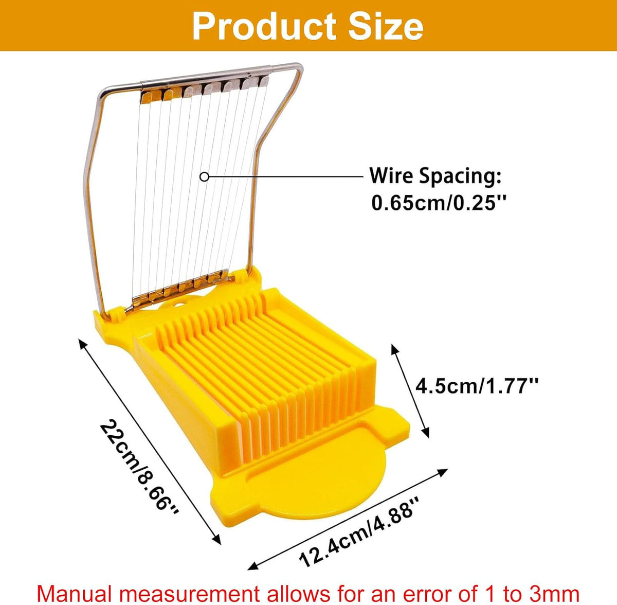 Egg Slicer for Hard Boiled Eggs, Food Slicer with 14 Stainless Steel Wires, Heavy Duty Hard Boiled Egg Cutter, Spam Slicer for Soft Fruit Strawberry Luncheon Meat Home Use (1Pcs, White)