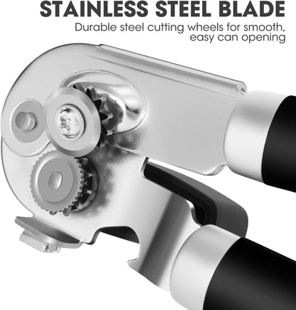 Hand Held Can Opener Manual with Magnet for Home Kitchen, Black