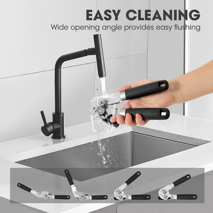 Hand Held Can Opener Manual with Magnet for Home Kitchen, Black